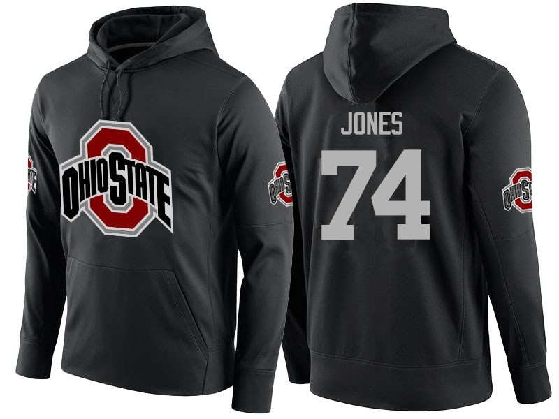 Men Ohio State Buckeyes #74 Jamarco Jones Name-Number Hoodies-Black
